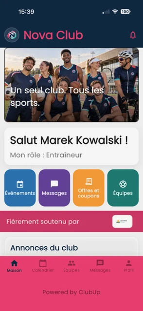 L’accueil du club, à ses couleurs
